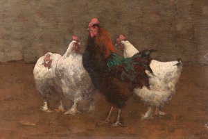 Aves, 1896 óleo a bordo detalhe de 244425